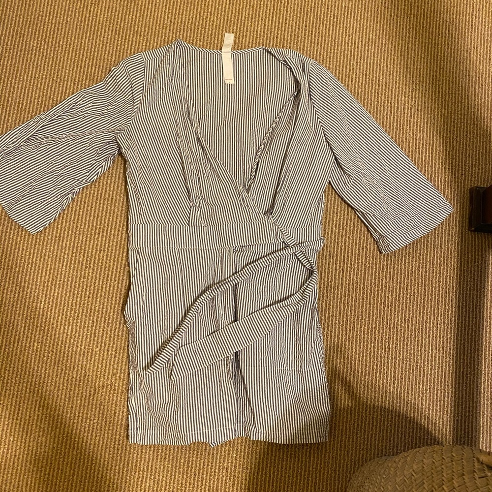 Seersucker Wrap front Romper
